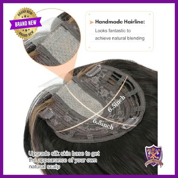 20in Synthetic Hair Topper with Fringe Bangs for Volume & Thinning Hair main image 4